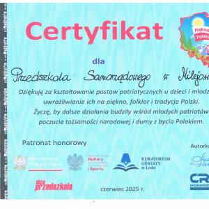 Certyfikat - czerwiec 2025r.