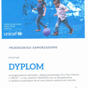 Dyplom UNICEF