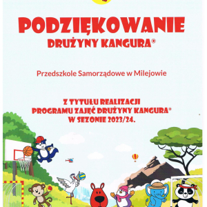 PODZIĘKOWANIE DRUŻYNA KANGURA