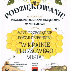 Podziękowanie W krainie Pluszowego Misia